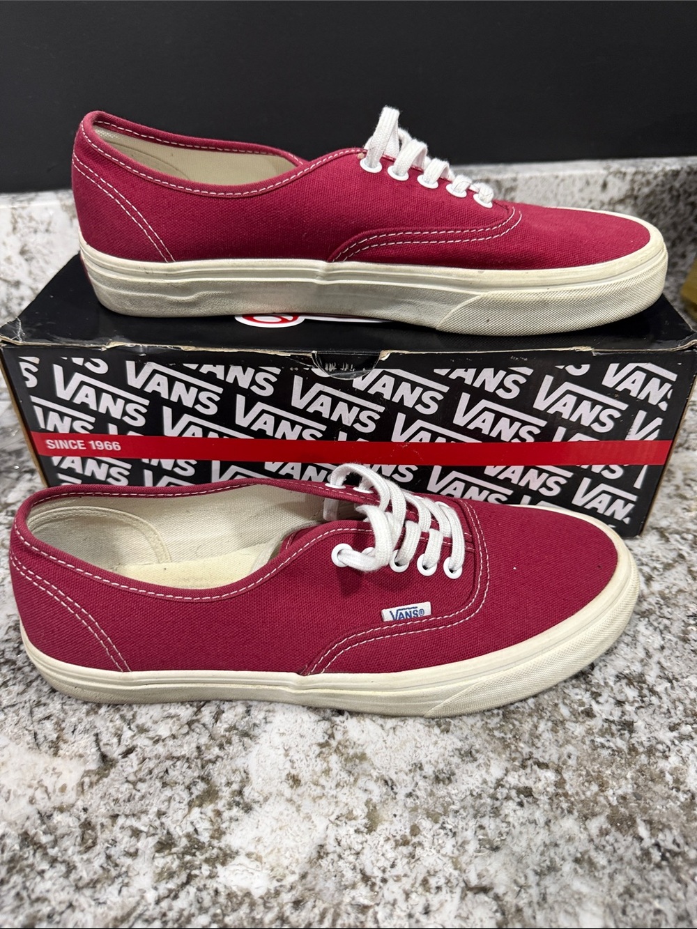 Vans Burgundy Canvas Low-Top Sneakers